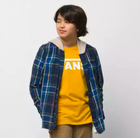 KIDS LOPES HOODED FLANNEL BUTTONDOWN SHIRT - $75