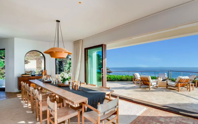 The indoor and outdoor dining rooms