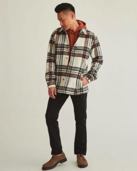 White Wool Checkered Overshirt - $199.90